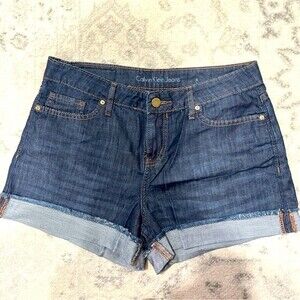 Calvin Klein Jeans Roll Cuff Denim Shorts Size 4